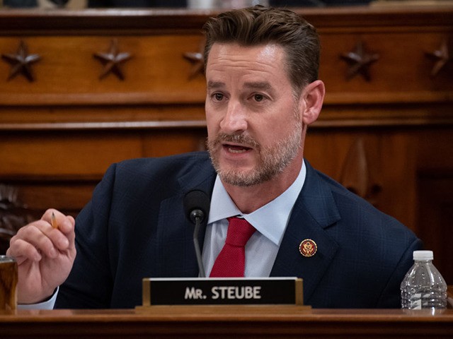 Representative Greg Steube, Republican of Florida, questions witnesses during a House Judiciary Committee hearing on the impeachment of US President Donald Trump on Capitol Hill in Washington, DC, December 4, 2019. - The next phase of impeachment begun December 4 in the US Congress, as lawmakers weigh charges against Donald …
