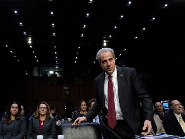 WASHINGTON, DC - DECEMBER 11: Michael Horowitz, inspector general for the Justice Department, arrives for testimony before the Senate Judiciary Committee in the Hart Senate Office Building on December 11, 2019 in Washington, DC. Horowitz is answering questions regarding the report he released Monday on the FBI’s investigation into possible …