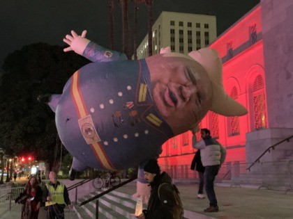 Komrade Trumpov impeachment rally balloon (Joel Pollak / Breitbart News