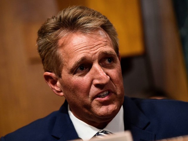Senate Judiciary Committee member Jeff Flake (R-AZ) speaks during a hearing on Capitol Hill in Washington, DC on September 28, 2018, on the nomination of Brett M. Kavanaugh to be an associate justice of the Supreme Court of the United States. - Kavanaugh's contentious Supreme Court nomination will be put …