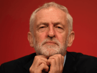 Britain's main opposition Labour Party Leader Jeremy Corbyn gestures on stage during the annual Labour Party conference in Brighton, on the south coast of England on September 24, 2019. - Britain's opposition Labour Party descended into chaos on September 23 as it narrowly rejected a grassroots attempt to force its …