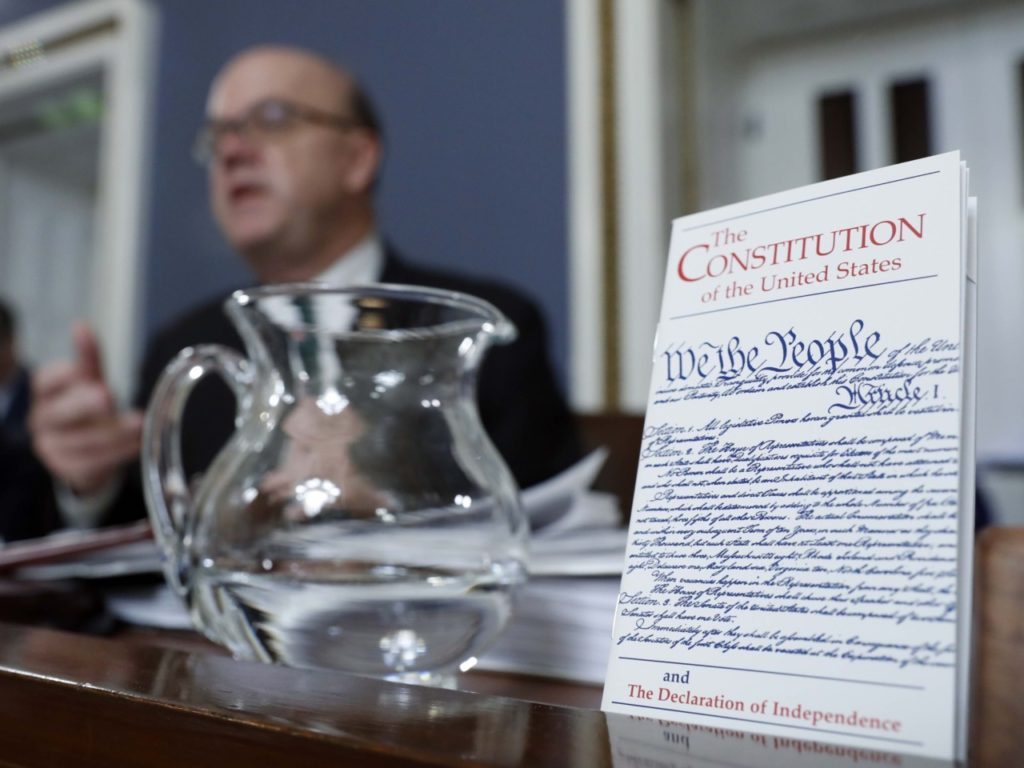 Jim McGovern and the Constitution (Andrew Harnik - Pool / AFP / Getty)