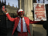 Joseph Afrane, a Brexit supporter protests against Britain being in the European Union, outside the Houses of Parliament in LondonWednesday, Dec. 18, 2019. Prime Minister Boris Johnson's decisive victory in last week's general election provided little comfort to Britain's once world-beating financial services industry, which has been battered by Brexit &hellip;