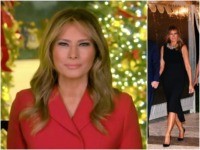 Fashion Notes: Melania Trump Wishes a Merry Christmas in Red Dior ‘Bar’ Suit