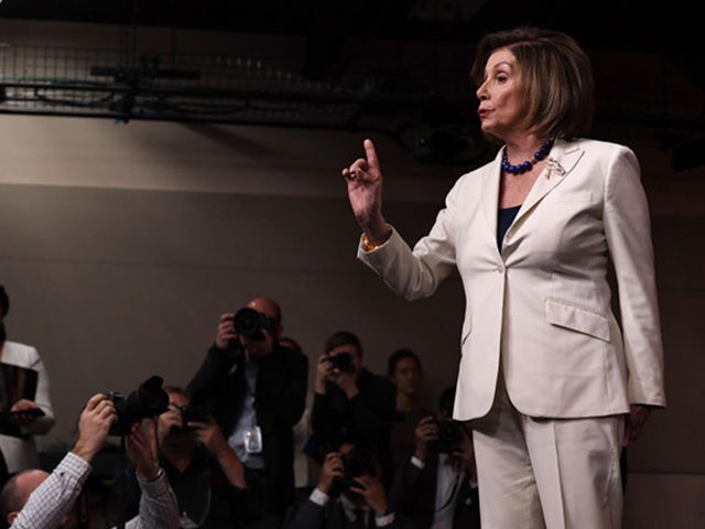WASHINGTON, DC - DECEMBER 05: U.S. Speaker of the House Rep. Nancy Pelosi (D-CA) reacts to a reporter’s question about whether she hates President Donald Trump during her weekly news conference December 5, 2019 on Capitol Hill in Washington, DC. Speaker Pelosi discussed the impeachment inquiry against President Donald Trump. …