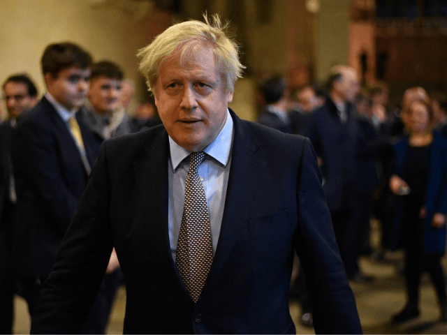 Britain's Prime Minister Boris Johnson greets newly-elected Conservative MPs in the Palace