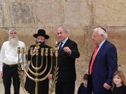 PM Netanyahu lights 1st Chanukah candle (1)