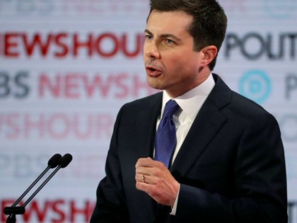 Democratic presidential candidate South Bend Mayor Pete Buttigieg speaks during a Democrat