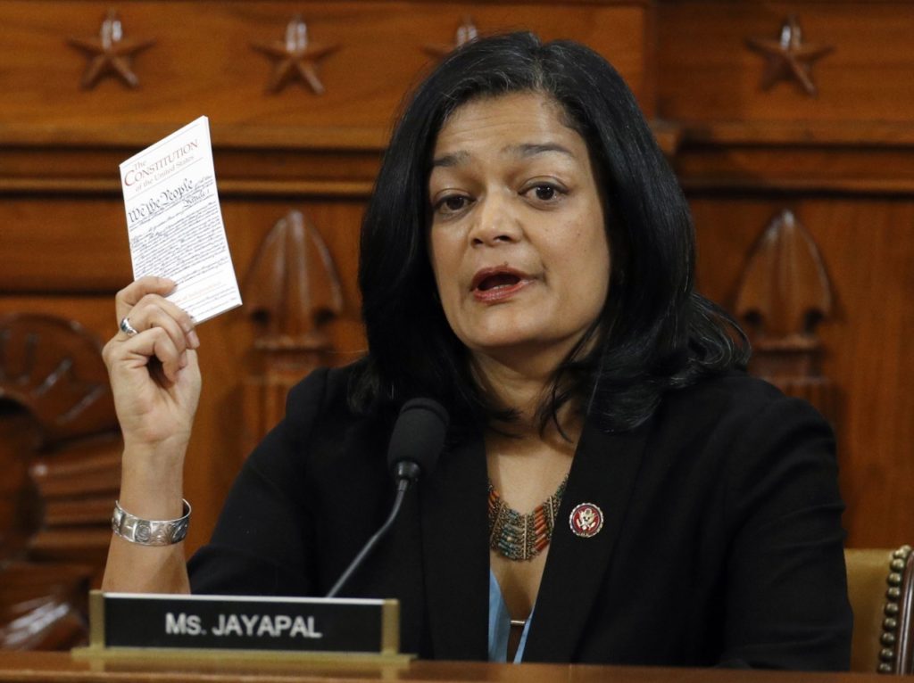 Pramila Jayapal and the Constitution (Patrick Semansky - Pool / Getty)