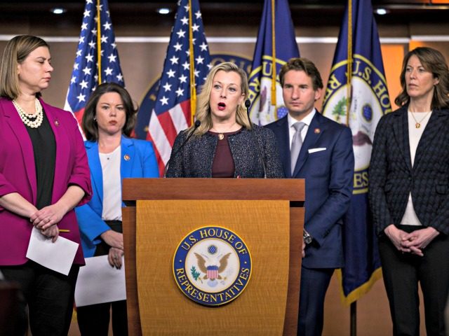 WASHINGTON, DC - JANUARY 29: Rep. Kendra Horn (D-OK) speaks during news conference discussing the "Shutdown to End All Shutdowns (SEAS) Act" on January 29, 2019 in Washington, DC. Also pictured are Rep. Elissa Slotkin (D-MI), Rep. Angie Craig (D-MN), Rep. Dean Phillips (D-MN), and Rep. Cindy Axne (D-IA). (Photo …