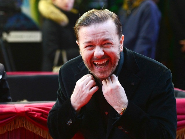 LONDON, ENGLAND - MARCH 24: Ricky Gervais attends a VIP screening of 'The Muppets Most Wanted' at The Curzon Mayfair on March 24, 2014 in London, England. (Photo by Dave J Hogan/Getty Images)