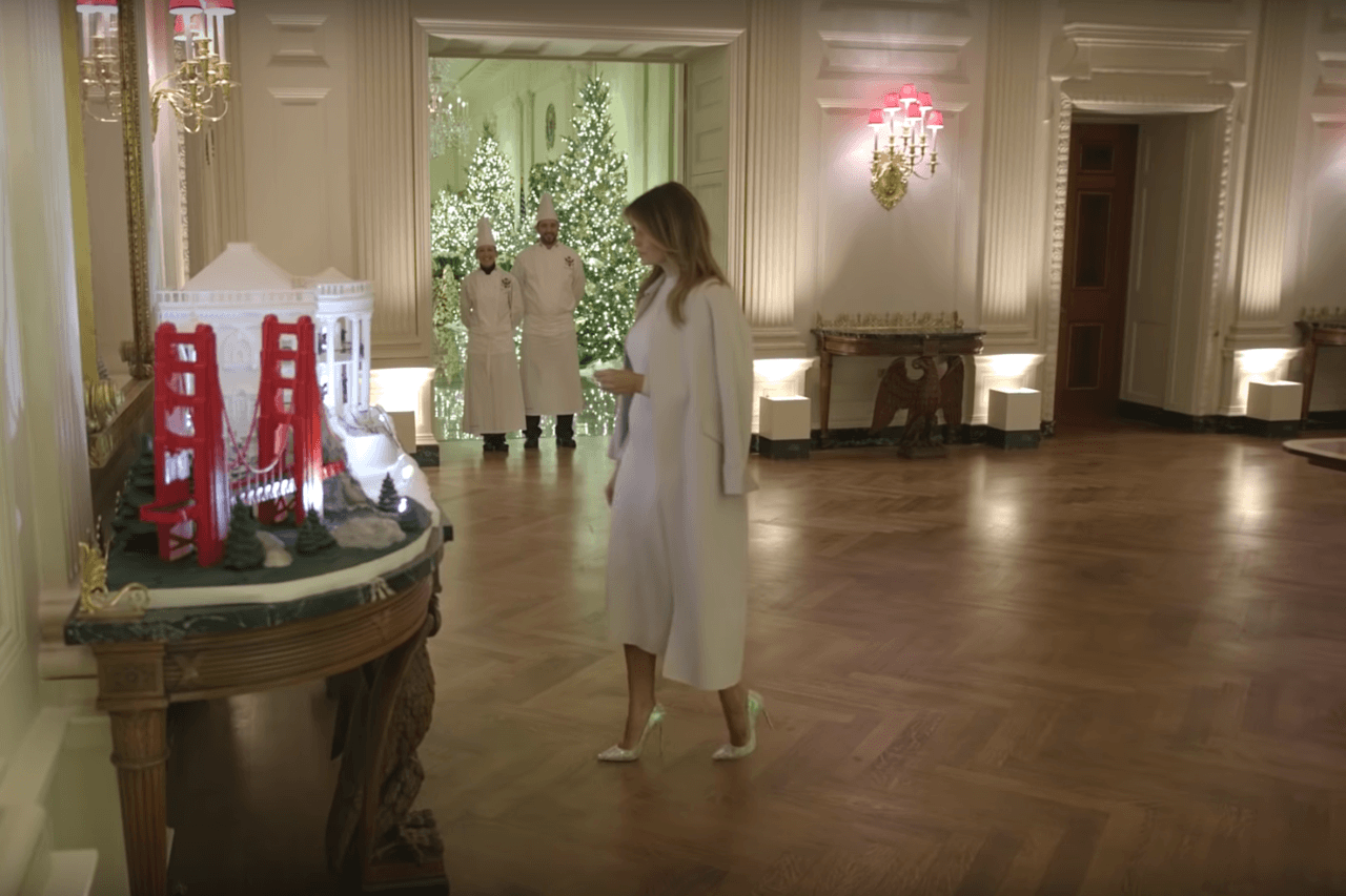 Fashion Notes: Melania Trump Puts Final Touches on Christmas Decor in Custom Hervé Pierre1280 x 853