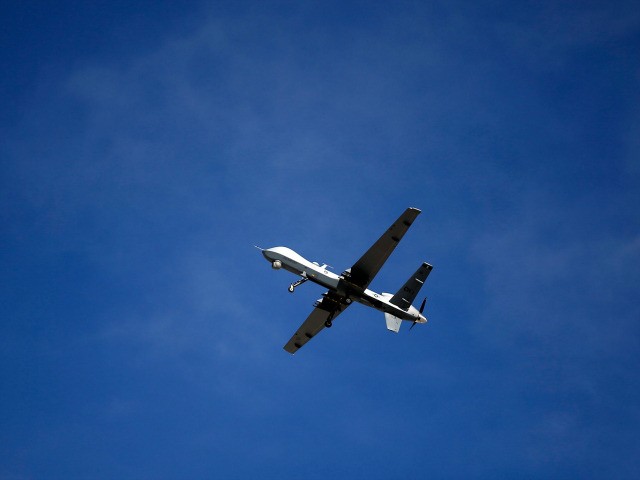 (EDITORS NOTE: Image has been reviewed by the U.S. Military prior to transmission.) An MQ-9 Reaper remotely piloted aircraft (RPA) flies by during a training mission at Creech Air Force Base on November 17, 2015 in Indian Springs, Nevada. The Pentagon has plans to expand combat air patrols flights by …