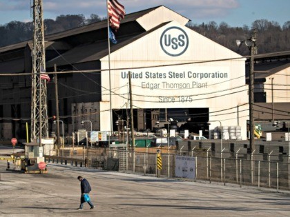 BRADDOCK, PA - MARCH 10: A worker leaves U.S. Steel Edgar Thomson Steel Works, March 10, 2018 in Braddock, Pennsylvania. On Thursday, President Donald Trump signed an order to impose new tariffs on imported steel and aluminum. Trump is visiting the state on Saturday evening for a rally with Republican …