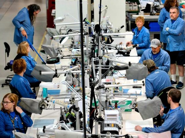 Workers in Lake City, Pennsylvania, on Aug. 8, 2019 (Photo- Greg WohlfordAP)