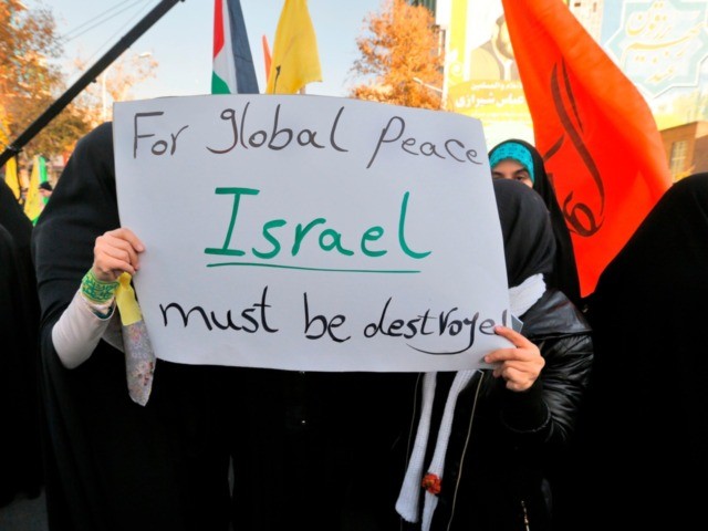 Iranian protesters hold anti-Israeli slogans during a demonstration in the capital Tehran