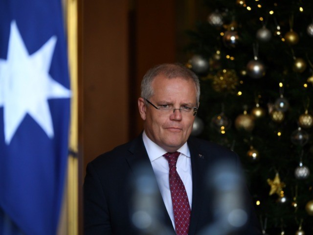 CANBERRA, AUSTRALIA - NOVEMBER 25: Prime Minister Scott Morrison speaks to media during a press conference at Parliament House on November 25, 2019 in Canberra, Australia. Australian spy agency ASIO is investigating reports China tried to plant an operative as an MP in a seat in Federal Parliament. Fairfax Media …