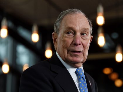 Former New York Mayor and Democratic presidential candidate Michael Bloomberg speaks about his plan for clean energy during a campaign event at the Blackwall Hitch restaurant in Alexandria, Virginia, on December 13, 2019. (Photo by Olivier Douliery / AFP) (Photo by OLIVIER DOULIERY/AFP via Getty Images)