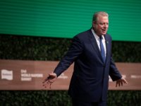 Former Vice President of the United States Al Gore speaks during the C40 World Mayors Summit at the Tivoli Convention Center in Copenhagen, Denmark, on October 10, 2019. (Photo by Ida Guldbaek Arentsen / Ritzau Scanpix / AFP) / Denmark OUT (Photo by IDA GULDBAEK ARENTSEN/Ritzau Scanpix/AFP via Getty Images)
