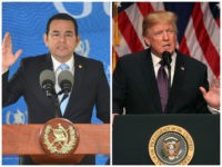 Guatemalan President Jimmy Morales delivers a speech at the Ministry of Education building in Guatemala City, on September 3, 2018. - Guatemalan President Jimmy Morales announced Friday Guatemala will not renew the mandate of a UN anti-corruption mission, which he accused of improper interference on internal matters of the country. …