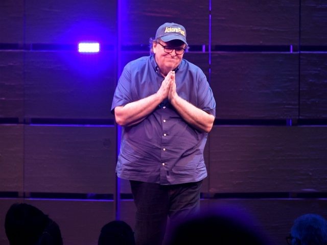 NEW YORK, NY - AUGUST 10: Michael Moore speaks onstage during "The Terms Of My Surren