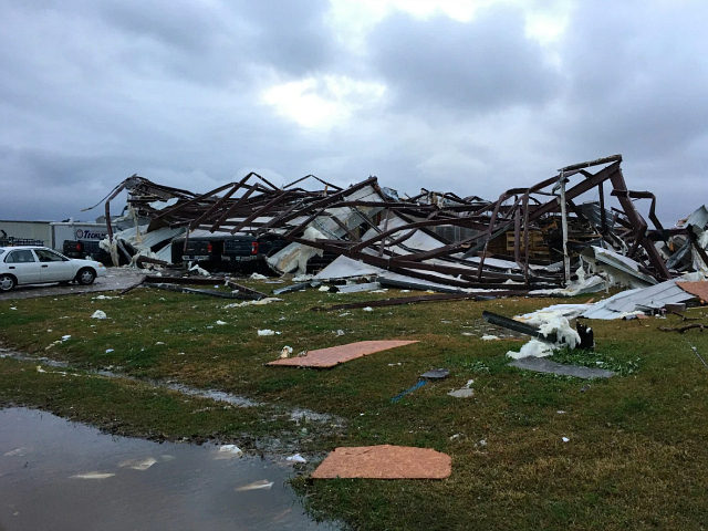 This photo shows some damage by a tornado in Alexandria, La., Monday, Dec. 16, 2019, after