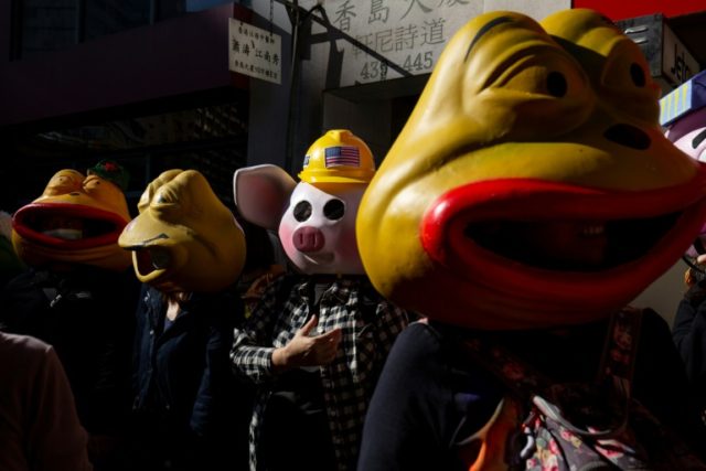 Pepe and protest pig: Internet memes come to life at Hong Kong rally