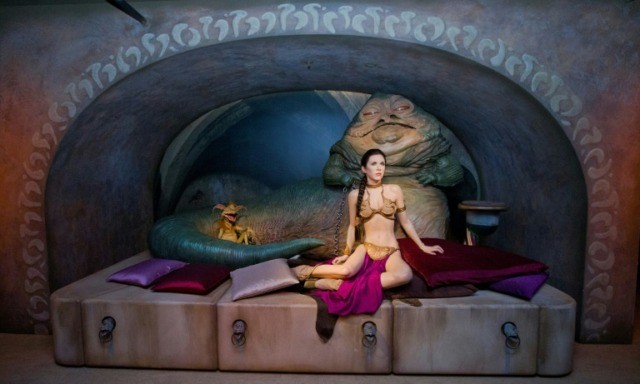 princess leia and jabba the hutt scene