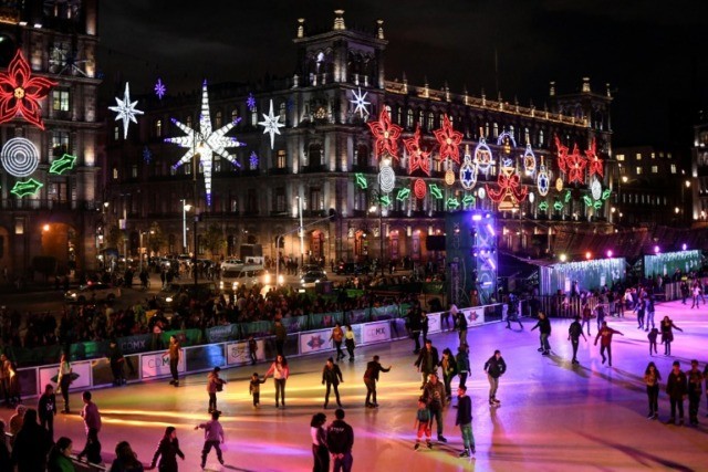 Falls and fun at eco-friendly 'ice' rink in Mexico