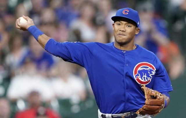 Cubs Russell Baseball Addison Russell In this May 29, 2019, file photo, Chicago Cubs shortstop Addison Russell throws to first during the eighth inning of a baseball game against the Houston Astro in Houston. The Cubs failed to offer a 2020 contract to Russell on Monday, Dec. 2, 2019, making the 2016 All Star a free agent one year after he was suspended for violating Major League Baseball’s domestic violence policy. (AP Photo/David J. Phillip, File) The Associated Press