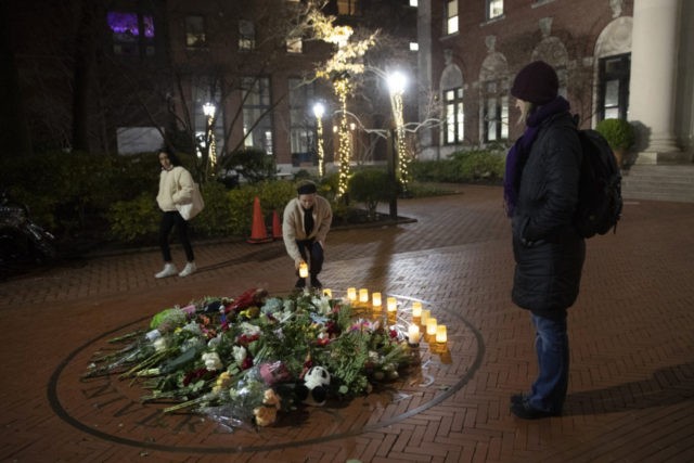 APTOPIX College Student Slain People pause and place a candle at a make shift memorial for Tessa Majors inside the Barnard campus, Thursday, Dec. 12, 2019, in New York. Majors, a 18 year old Barnard College freshman from Virginia, was fatally stabbed in a park near the school's campus in New York City. (AP Photo/Mary Altaffer) The Associated Press