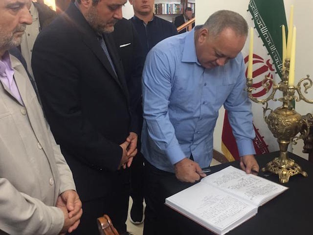 Venezuela: drug kingpin and senior socialist Diosdado Cabello signs condolence book for Iranian terrorist Qasem Soleimani, January 7, 2020