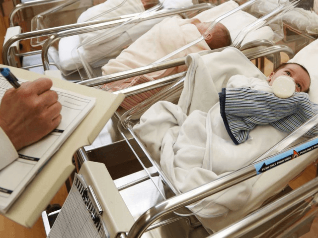 This Feb. 16, 2017 file photo shows newborn babies in the nursery of a postpartum recovery center in upstate New York.