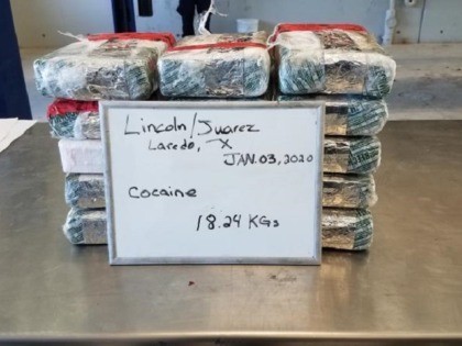CBP officers seize 40 pounds of cocaine at the Juarez-Lincoln International Bridge in January 2020. (Photo: U.S. Customs and Border Protection/Laredo Port of Entry)