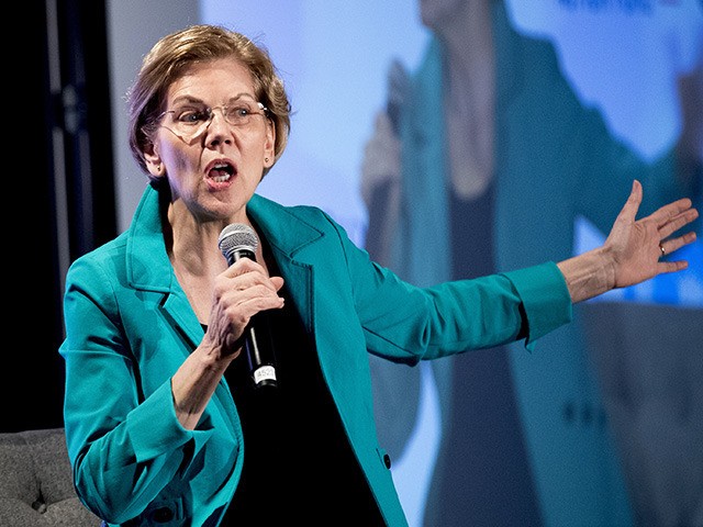 Democratic presidential candidate Sen. Elizabeth Warren, D-Mass., speaks Sunday, Jan. 19, 2020, in Des Moines, Iowa. (AP Photo/Andrew Harnik)