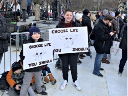 Baby Yoda Signs at March for Life