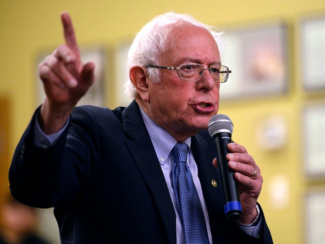 ANAMOSA, IA - JANUARY 03: Democratic presidential candidate Sen. Bernie Sanders (I-VT) speaks at town hall at the National Motorcycle Museum on January 3, 2020 in Anamosa, Iowa. Sen. Sanders remarked on the recent news about the killing of Iranian General Qasem Solemiani before talking about domestic issues and taking …