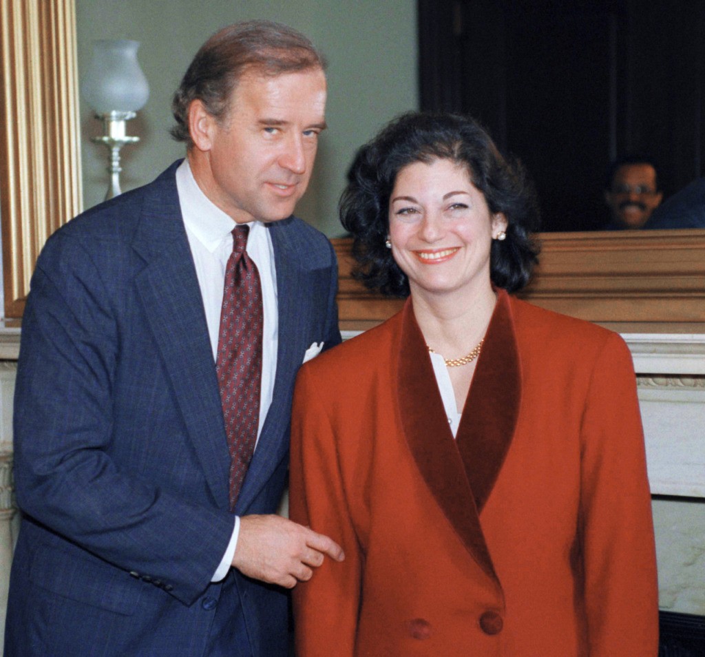 Attorney General-designate Zoe Baird meets with Sen. Joseph Biden (D-Del.), chairman of the Senate Judiciary Committee on Capitol Hill in Washington, Jan. 6, 1993. Biden will chair the committee during Baird's confirmation hearings. (AP Photo/Ron Edmonds)