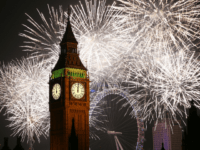 LONDON, ENGLAND - JANUARY 01: Fireworks light up the London skyline and Big Ben just after midnight on January 1, 2015 in London, England. For the first time thousands of people have bought tickets to stand on the banks of the River Thames near Parliament to celebrate the start of …