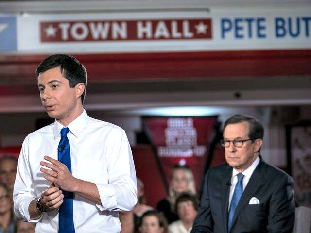 South Bend, Indiana Mayor Pete Buttigieg speaks during a town hall with Fox News Channel o