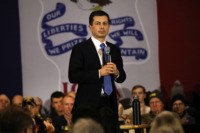 CEDAR FALLS, IOWA - JANUARY 15: Democratic presidential hopeful former South Bend, Indiana mayor Pete Buttigieg speaks to voters in Cedar Falls on January 15, 2020 in Cedar Falls, Iowa. The former mayor is on a campaign swing through the state before the state's primary next month. (Photo by Spencer …