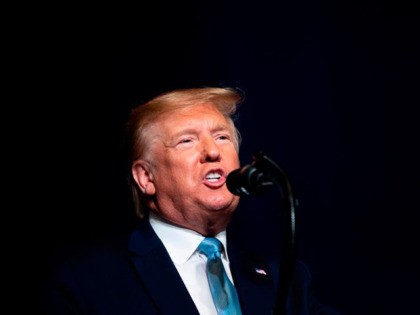 US President Donald Trump speaks during a 'Evangelicals for Trump' campaign event held at