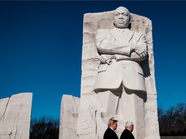 President Donald Trump and Vice President Mike Pence visit the Martin Luther King Jr. Memo
