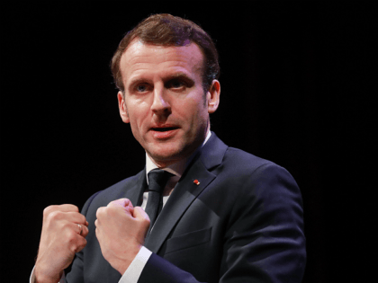 French President Emmanuel Macron delivers a speech during the "Prix Decouvertes" (Discovery award) ceremony as part of the 47th Angouleme International Comics Festival (Festival International de la Bande Dessinee d'Angouleme) on January 30, 2020, in Angouleme, western France. (Photo by Ludovic Marin / AFP) (Photo by LUDOVIC MARIN/AFP via Getty …