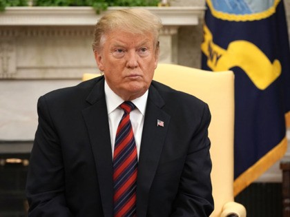 WASHINGTON, DC - MAY 03: U.S. President Donald Trump talks to reporters while hosting Slovak Republic Prime Minister Peter Pellegrini in the Oval Office at the White House May 03, 2019 in Washington, DC. Pellegrini's visit is part of the Trump Administration's larger diplomatic attempt to compete with Moscow and …