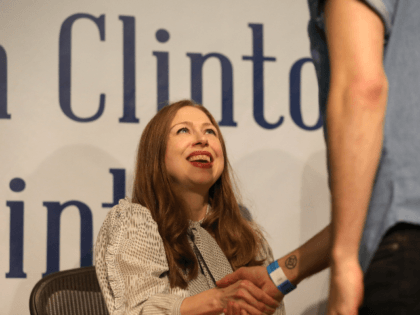 Chelsea Clinton joins her mother Hillary Clinton at a Barnes and Noble bookstore to promote their new book "The Book of Gutsy Women" on October 03, 2019 in New York City. The new book by mother and daughter co-authors celebrates women in history, many of whom have been overlooked, that …