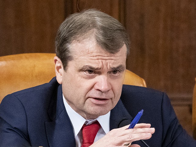 WASHINGTON, DC - NOVEMBER 20: U.S. Rep. Mike Quigley (D-IL) questions Gordon Sondland, the U.S ambassador to the European Union, during a hearing before the House Intelligence Committee in the Longworth House Office Building on Capitol Hill November 20, 2019 in Washington, DC. The committee heard testimony during the fourth …