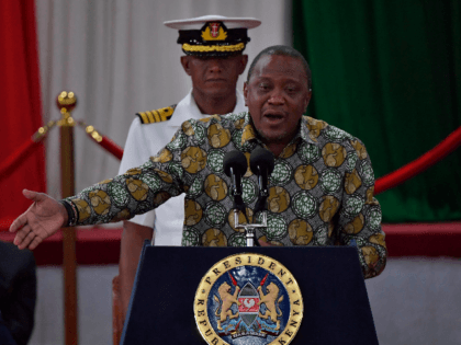 Kenya's President, Uhuru Kenyatta gives an address on November 27, 2019, during the launch of the Building Bridges Initiative (BBI) report in Nairobi, that was attended by opposition leader and former Prime Minister, Raila Odinga and Deputy President, William Ruto, that ushers a national discussion on the future of Kenya …