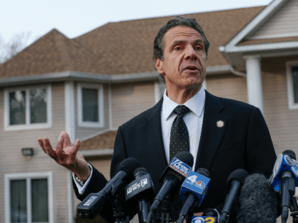 New York Governor Andrew Cuomo speaks to the media outside the home of rabbi Chaim Rottenbergin Monsey, in New York on December 29, 2019 after a machete attack that took place earlier outside the rabbi's home during the Jewish festival of Hanukkah in Monsey, New York. - An intruder stabbed …