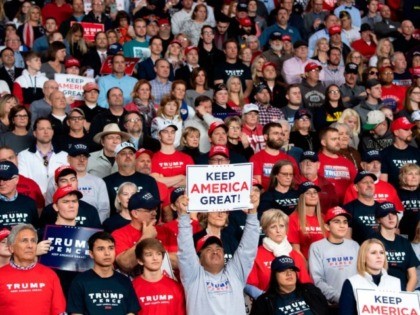 TOPSHOT - Supporters of US President Donald Trump attend a "Keep America Great" campaign rally at Huntington Center in Toledo, Ohio, on January 9, 2020. (Photo by SAUL LOEB / AFP) (Photo by SAUL LOEB/AFP via Getty Images)
